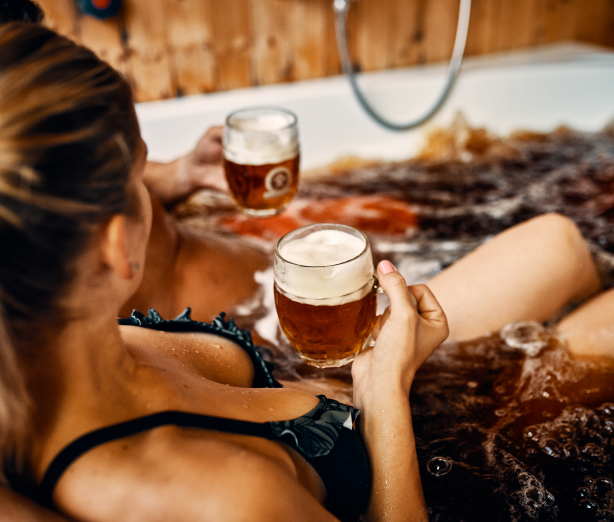 Relax in a beer spa